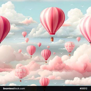 Pink Air Balloons Seamless Pattern