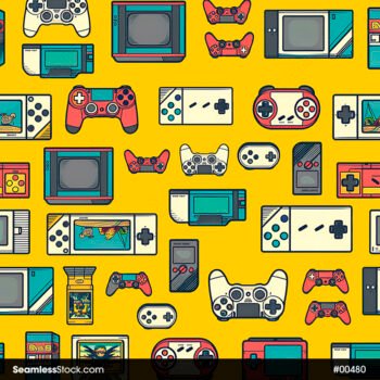 Video Game Controls Seamless Pattern