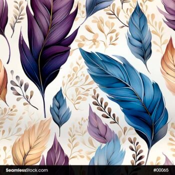 Colorful Feathers Seamless Pattern