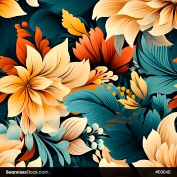 Colorful Flowers Seamless Pattern