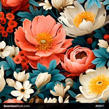 Colorful Flowers Seamless Pattern