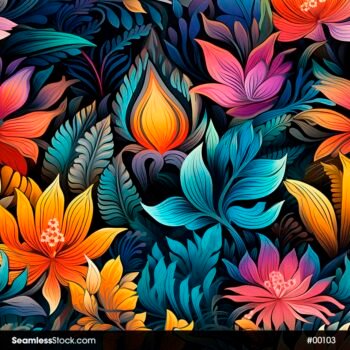 Colorful Flowers Seamless Pattern