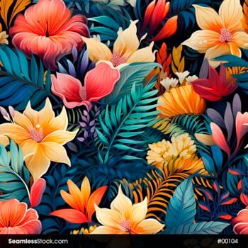Colorful Flowers Seamless Pattern