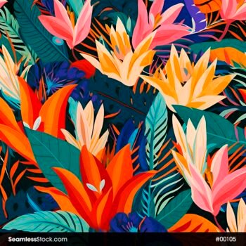 Colorful Flowers Seamless Pattern