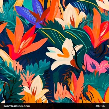 Colorful Flowers Seamless Pattern