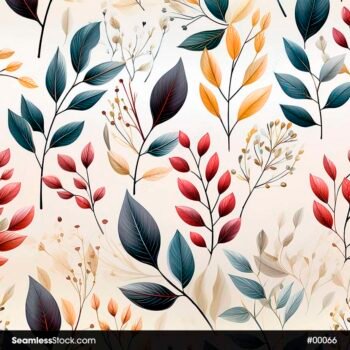 Colorful Leaves Seamless Pattern