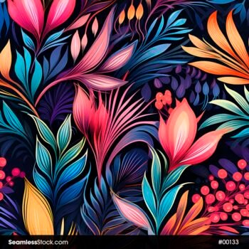 Colorful Leaves Seamless Pattern