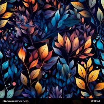 Colorful Leaves Seamless Pattern