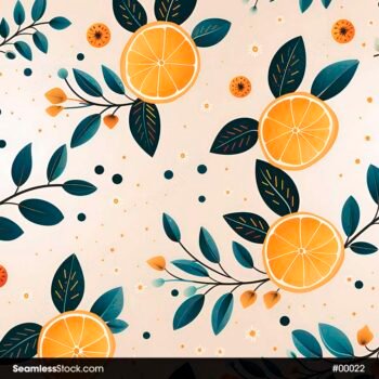 Oranges Light Pink Background Seamless Pattern