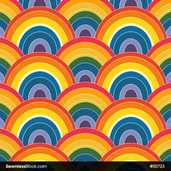 Colorful Rainbows And Stars Seamless Pattern