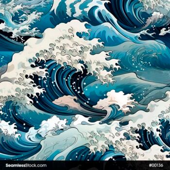 The Great Wave Of Kanagawa Seamless Pattern