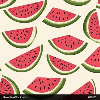 Watermelon Doodle Style Seamless Pattern