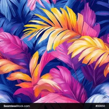 Bright Colorful Leaves Seamless Pattern