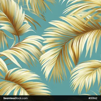 Golden Leaves Seamless Pattern