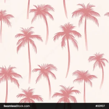 Palm Trees On Pink Palette Seamless Pattern