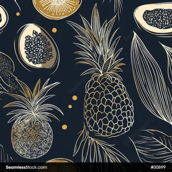 Pineapples And Passion Fruits Seamless Pattern