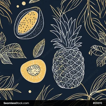 Pineapples And Passion Fruits Seamless Pattern