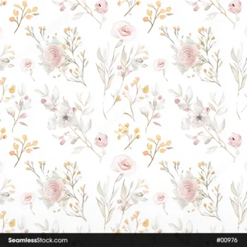 Beautiful Roses And Branches Seamless Pattern