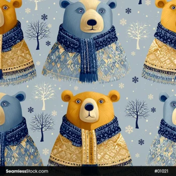 Beautiful Bears Seamless Pattern