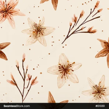 Flowers And Branches On Pastel Colors Seamless Pattern