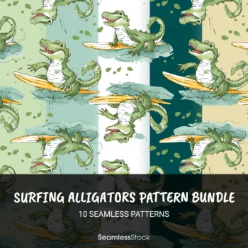 Alligators On Surfboards Pattern Bundle