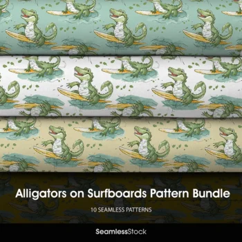Alligators On Surfboards Pattern Bundle