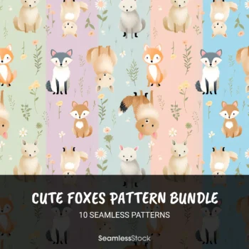 Cute Foxes And Wolves Pattern Bundle