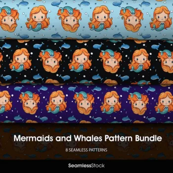Mermaids And Whales Pattern Bundle