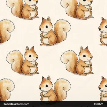 Cute Squirrels Seamless Pattern