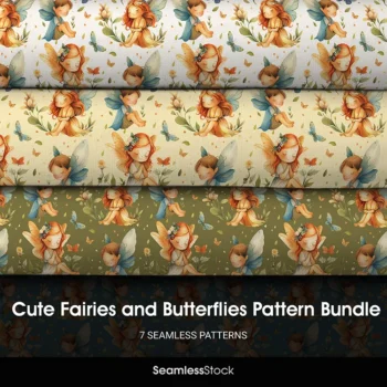 Cute Fairies And Butterflies Pattern Bundle
