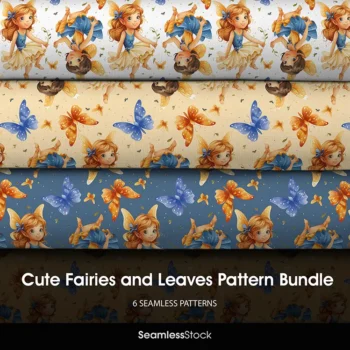 Cute Fairies And Leaves Pattern Pack