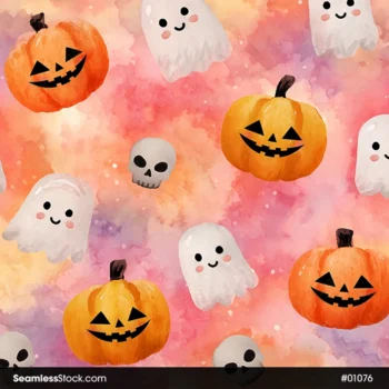 Halloween Pumpkins Seamless Pattern