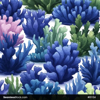 Algaes Illustration Seamless Pattern