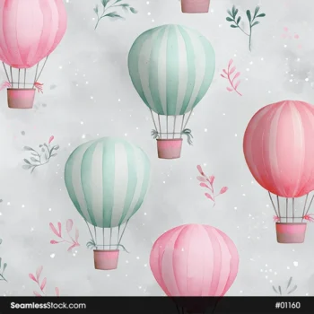 Beautiful Air Balloons Seamless Pattern