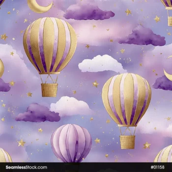 Beautiful Air Balloons Seamless Pattern
