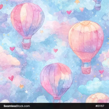 Beautiful Air Balloons Seamless Pattern