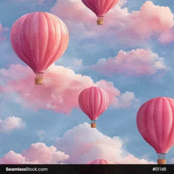 Beautiful Pink Air Balloons Seamless Pattern