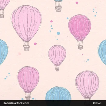 Pink And Blue Air Balloons Seamless Pattern