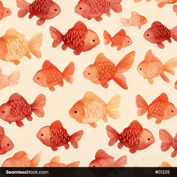 Beautiful Goldfish Seamless Pattern