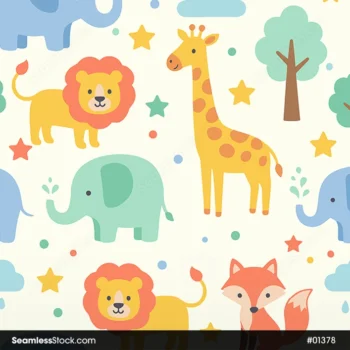 Cute Animals Seamless Pattern