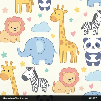 Cute Animals Seamless Pattern
