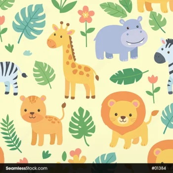 Cute Forest Animals Seamless Pattern