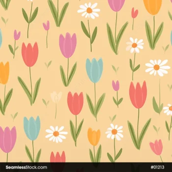 Watercolor Flowers Seamless Pattern