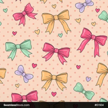 Bow Ties And Dots Seamless Pattern