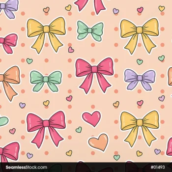 Bow Ties And Hearts Seamless Pattern