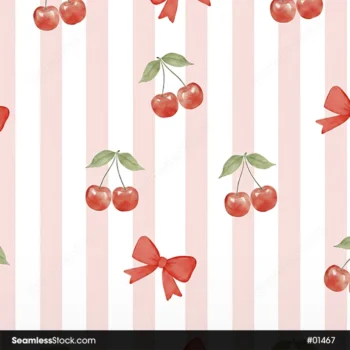 Cherries And Bow Ties Seamless Pattern