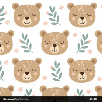 Cute Bears Seamless Pattern