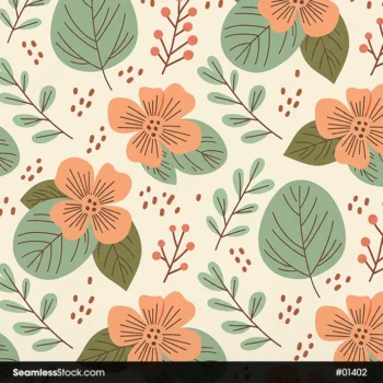 Doodle Flowers Seamless Pattern