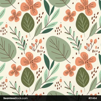 Doodle Flowers Seamless Pattern