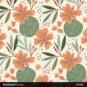 Doodle Flowers Seamless Pattern